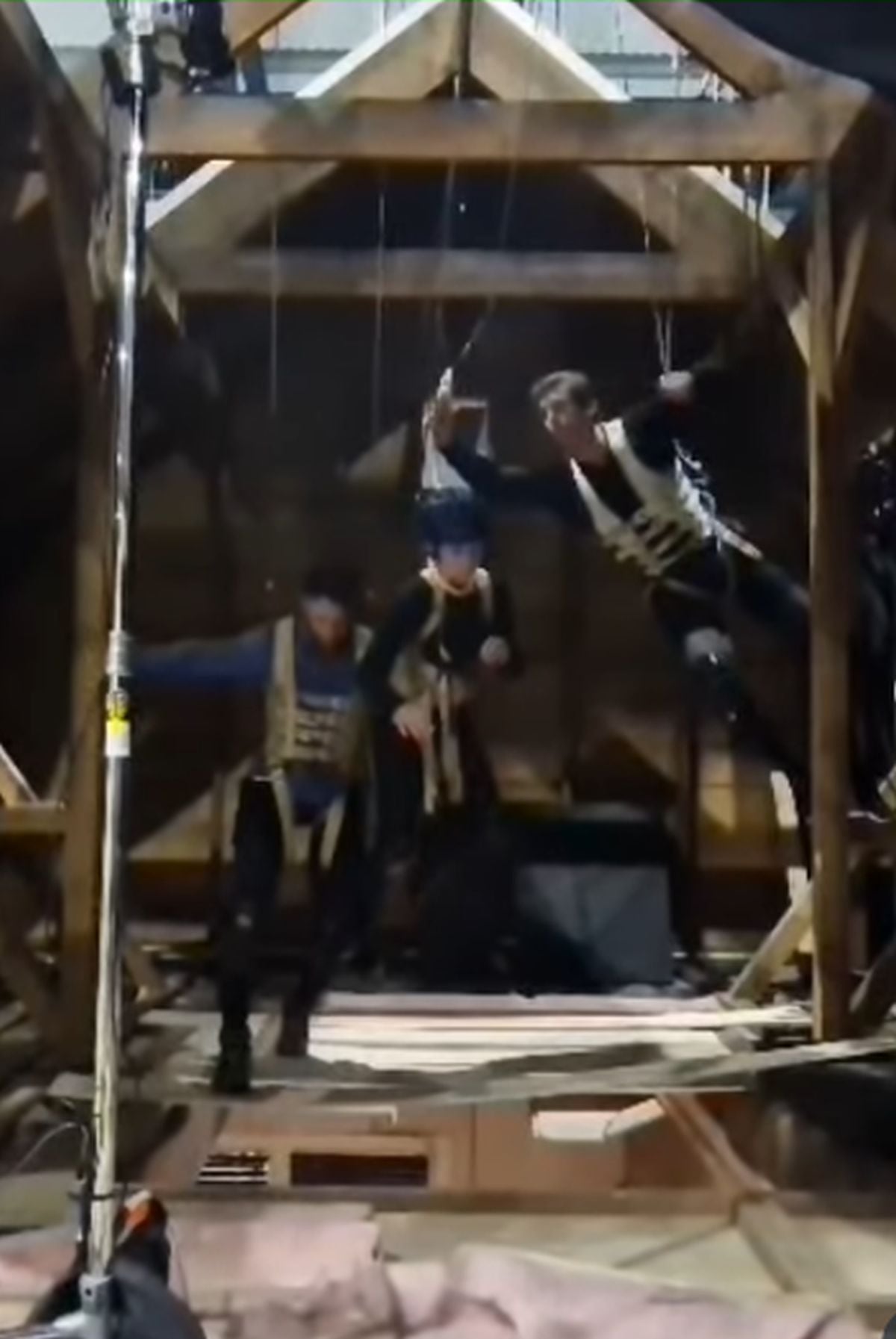 Así estaban protegidos los actores durante las escenas más extremas de “The Conjuring: Last Rites” (Foto: Gabrielle Anne / Instagram)