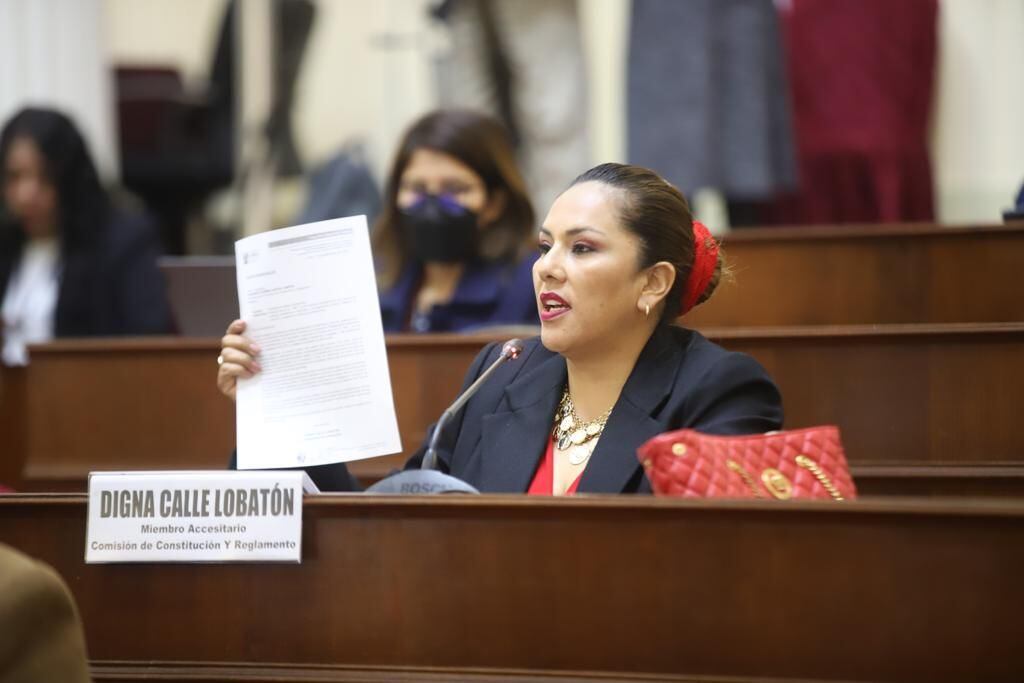 El caso se le sigue a la congresista Digna Calle de Podemos Perú tras conocerse que permaneció 415 días fuera del país. (Foto: Congreso)