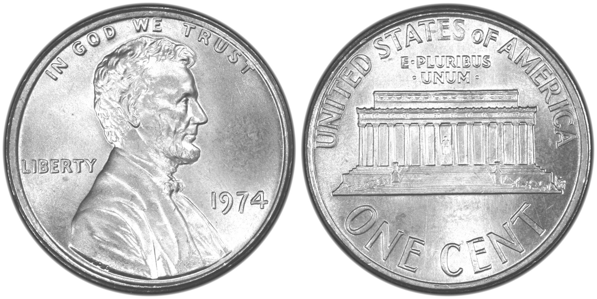 Así se ve una moneda de 1 centavo de aluminio de 1974 (Foto: PCGS)