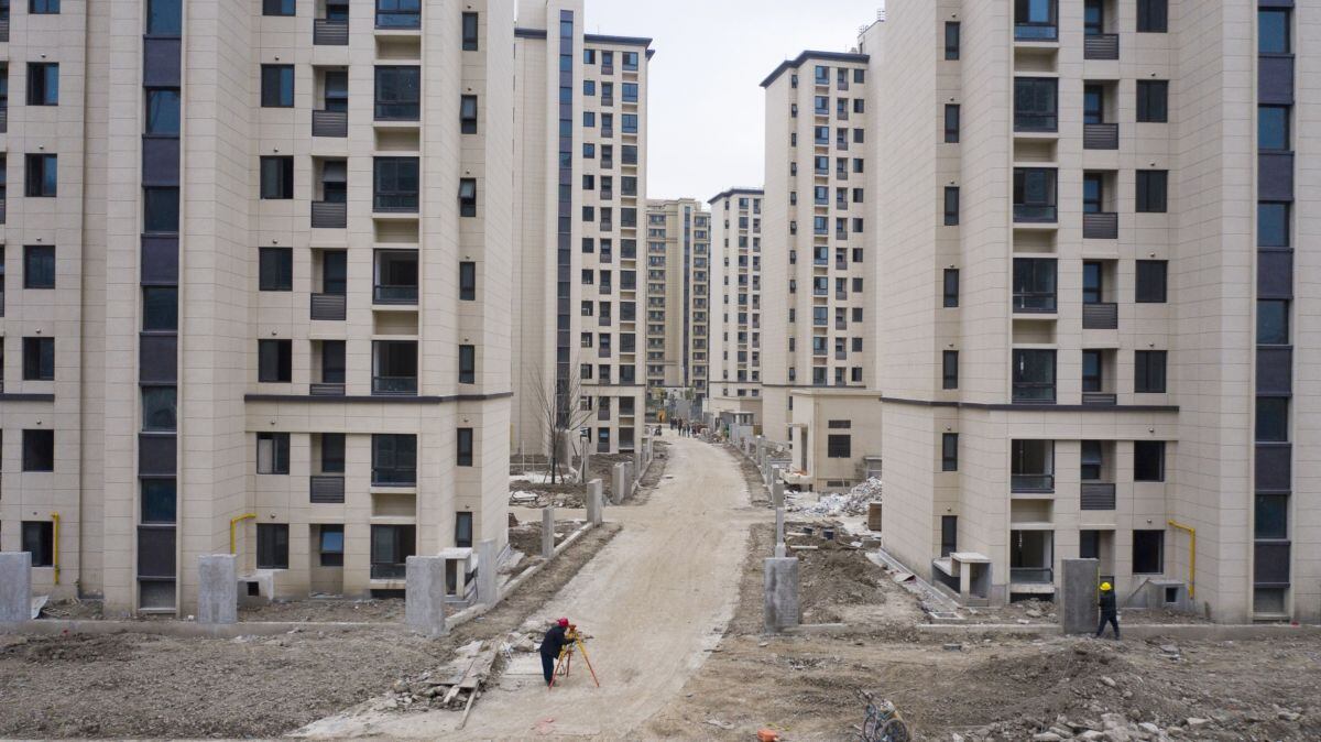 Kaisa Group Holdings Ltd.'s City Plaza development under construction in Shanghai, China, on Tuesday, Nov. 16, 2021. At least some of Kaisa's creditors haven't received bond interest that was due last week, according to people with knowledge of the matter, starting the clock on a 30-day grace period before a default. Photographer: Qilai Shen/Bloomberg
