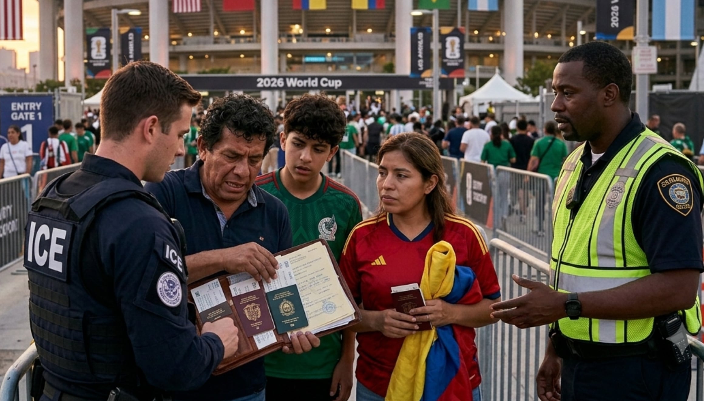 Los inmigrantes en Estados Unidos andan preocupados por el accionar de ICE durante el Mundial 2026 (Foto: Imagen creada por El Comercio MAG usando Gemini)