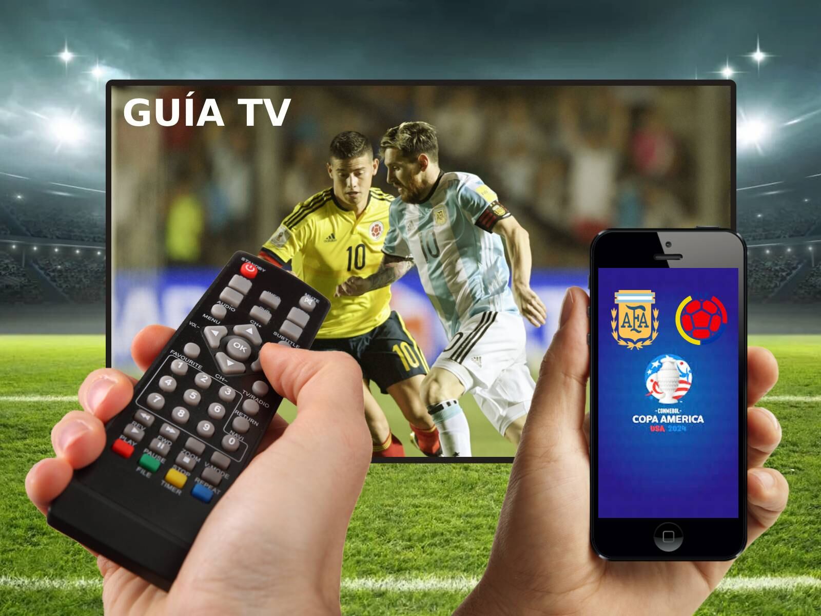 Lista de canales de TV para seguir el partido Argentina vs. Colombia, con el show de Shakira, por la final de la Copa América 2024 desde el Hard Rock Stadium de Miami, Florida. (Foto: AFP)