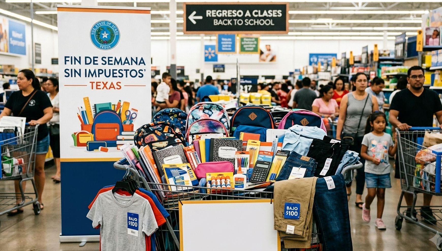 En tres días de agosto podrás comprar ropa, calzado, mochilas y material escolar sin impuesto sobre ventas, si organizas bien tu lista y tus pagos (Foto: Imagen creada por Gestión MIX usando Gemini)