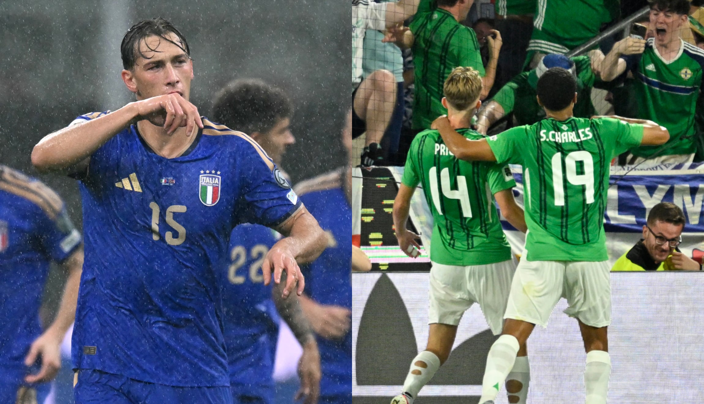 Consulta cuál es el marcador final del juego de Italia vs. Irlanda del Norte, del jueves 26 de marzo, por el Repechaje al Mundial 2026. (Fotos: AFP / Composición Gestión Mix)
