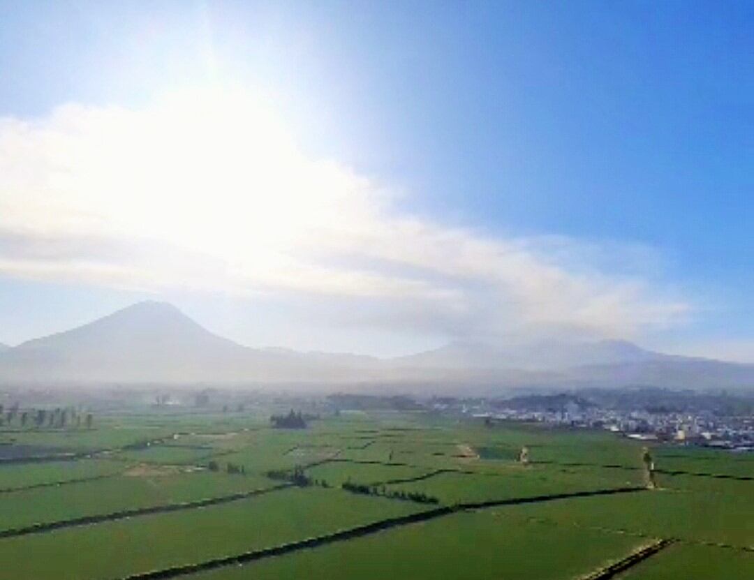 Presencia de cenizas en cielo de la ciudad de Arequipa. Foto: IGP.