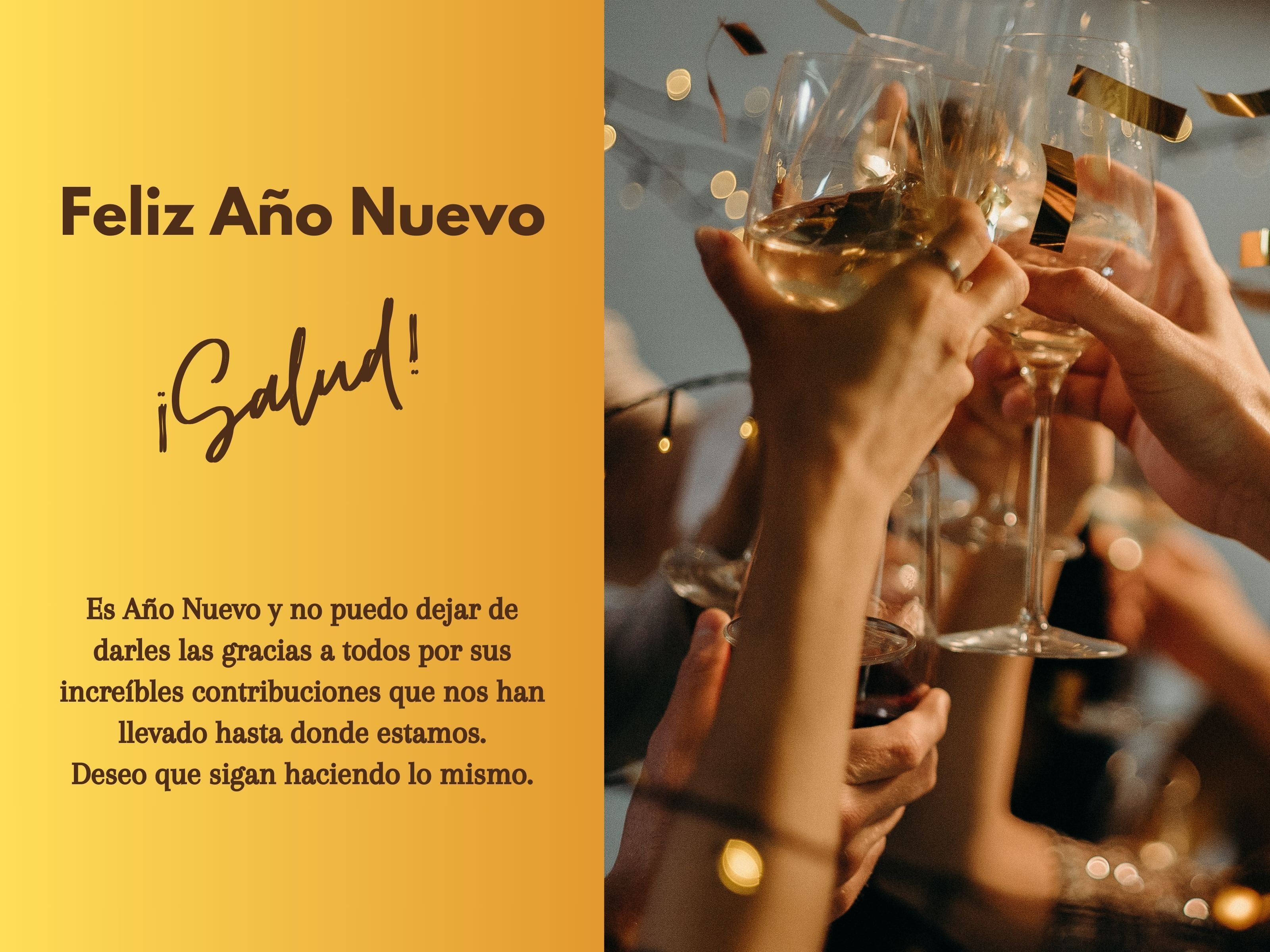 Una frase que puedes usar para saludar a tus colaboradores por el Año Nuevo 2024. (Foto: Gestión)