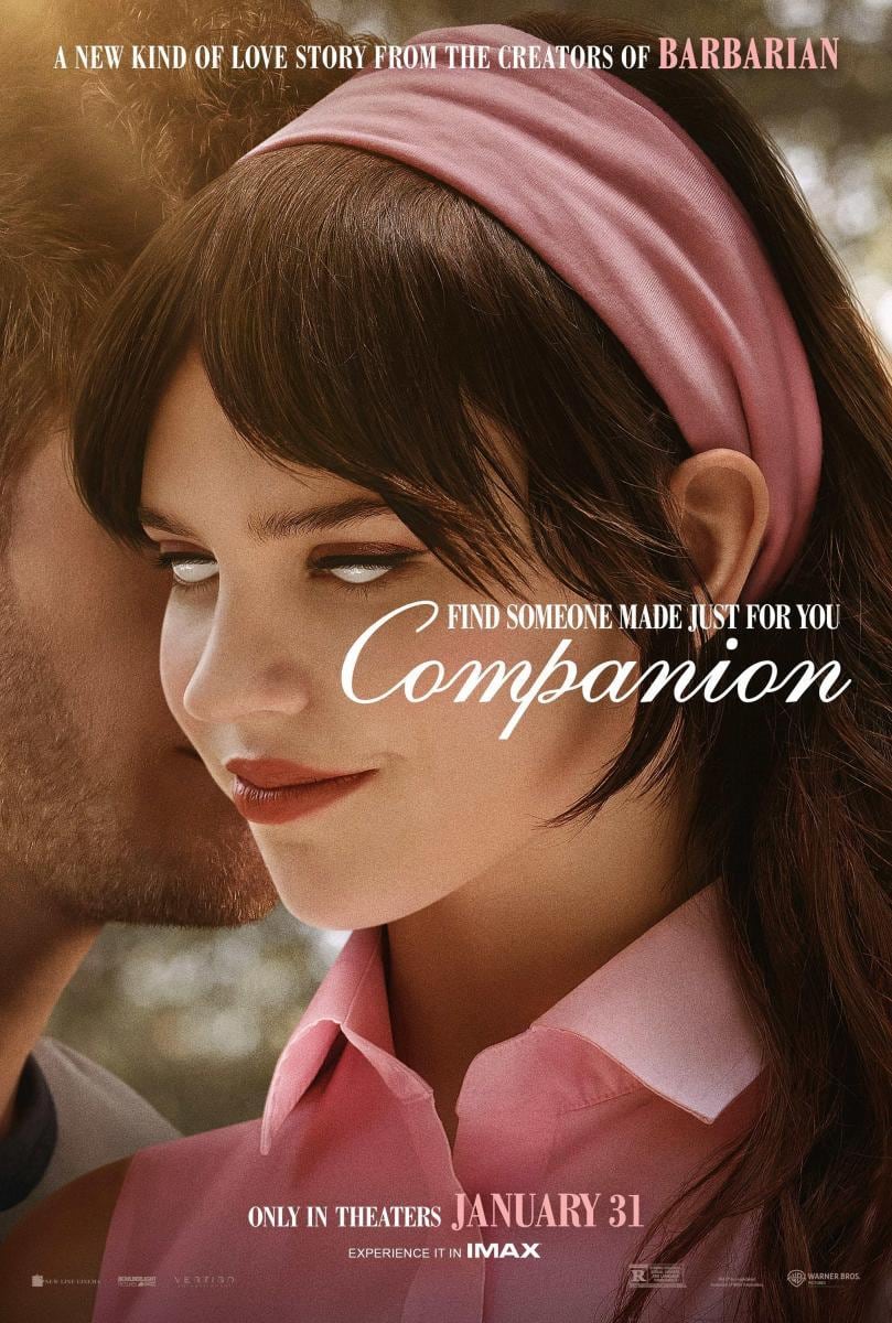 El póster de "Companion", película del director Drew Hancock que se desarrolla en un mundo futurista (Foto: Warner Bros.)