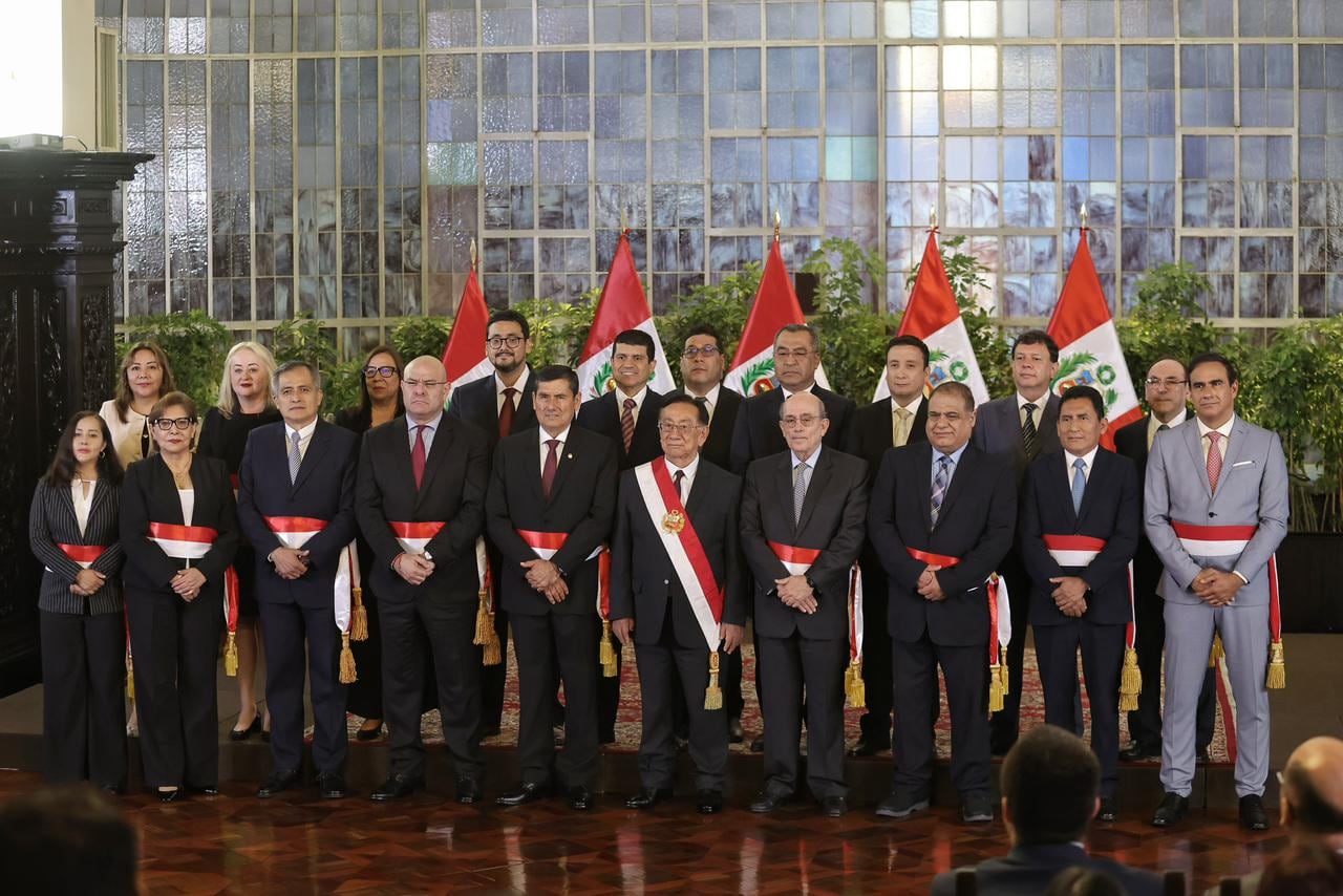 Presidente José Balcázar tomó juramento a nuevo Gabinete liderado por Luis Arroyo. Fotos: Joel Alonzo/ @photo.gec