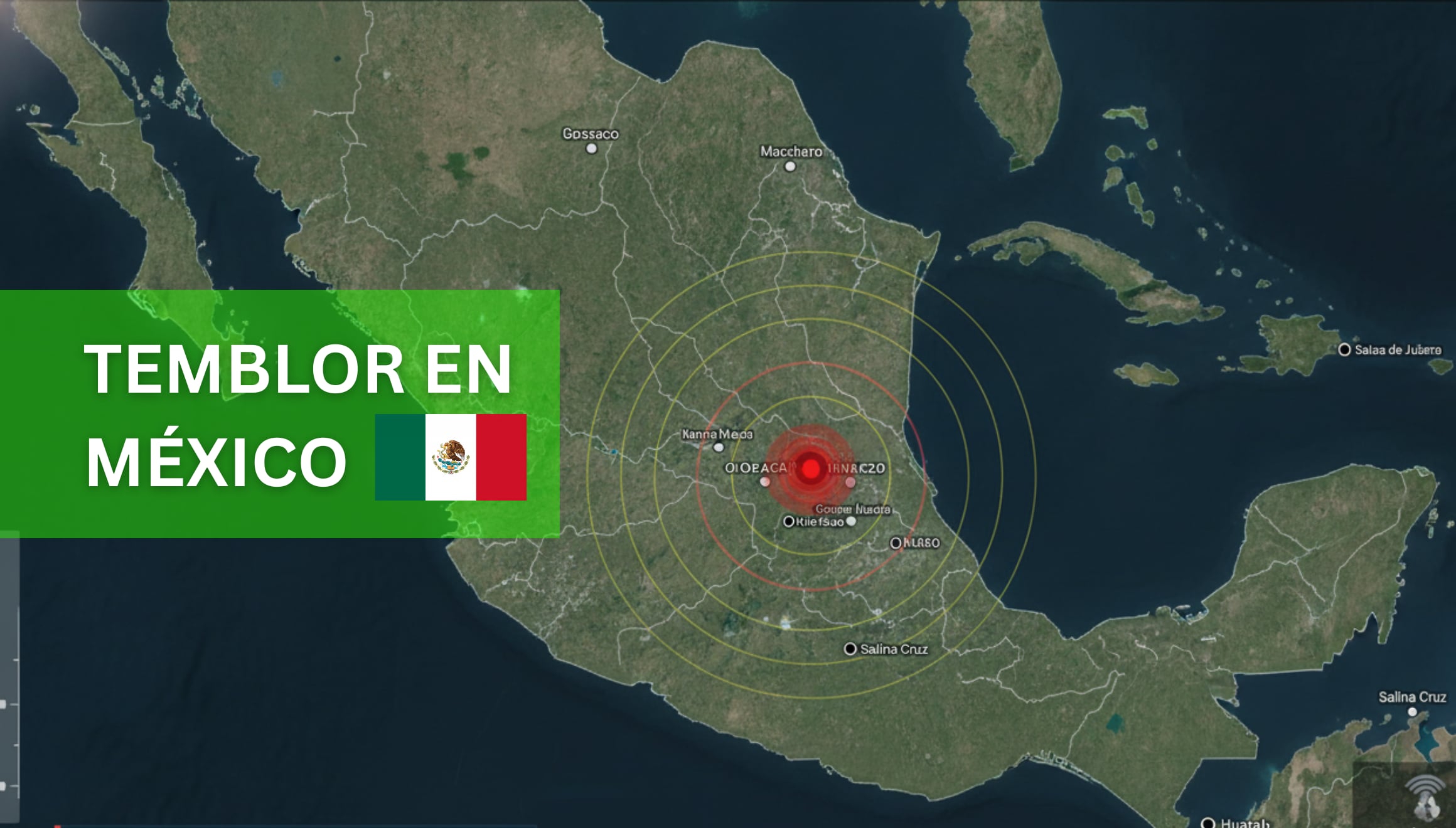 Conoce el reporte oficial del Servicio Sismológico Nacional (SSN) sobre los últimos temblores en México registrados el 15 y 16 de junio de 2026. | Imagen creada con foto de Google Maps para Gestión Mix / Composición GEC