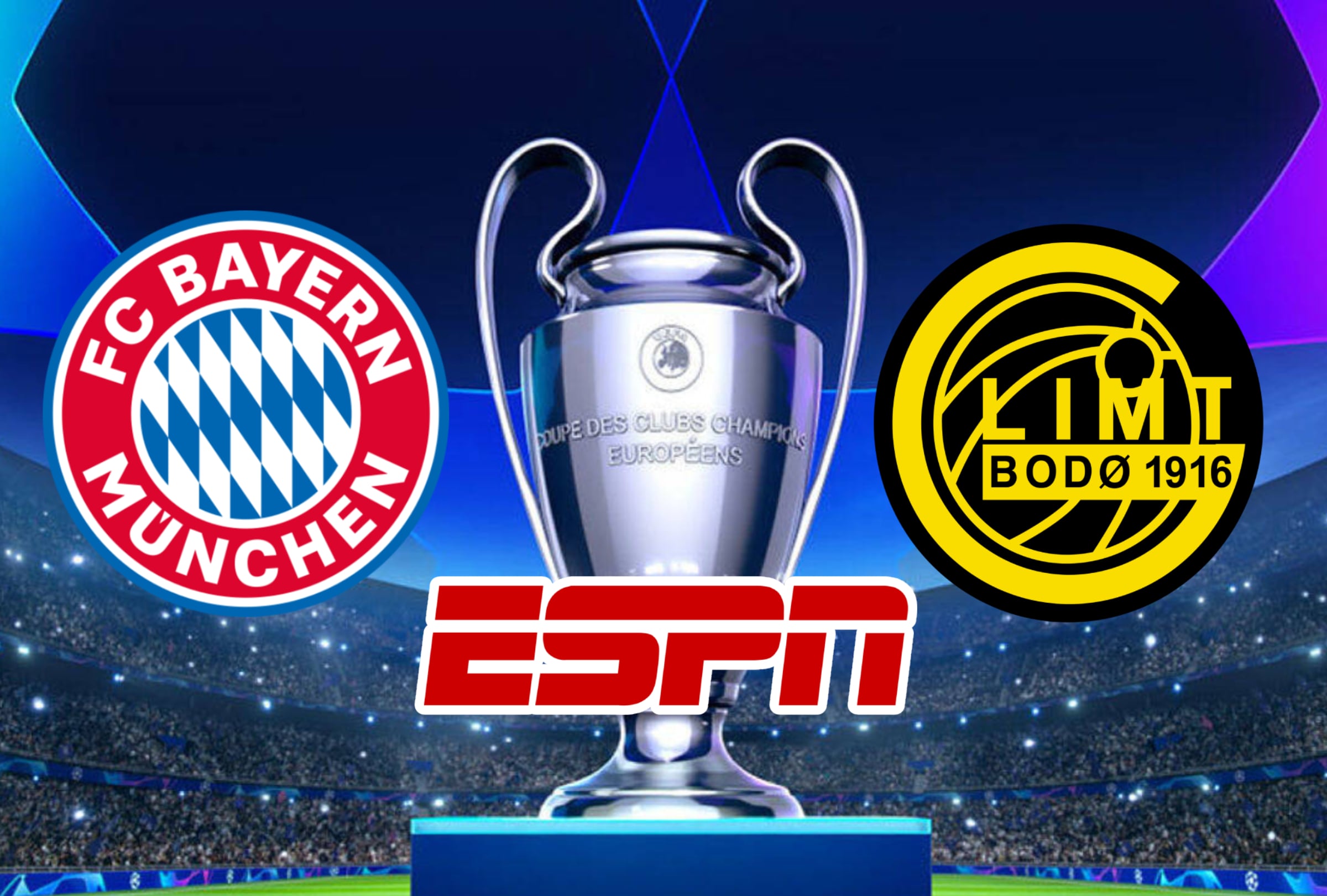 MÚNICHA (ALEMANIA), 09/09/2026.- Cobertura oficial de ESPN EN VIVO ONLINE para mirar el partido Bayern Múnich vs. Bodø/Glimt hoy por la Jornada 1 de la Fase Liga de la UEFA Champions League 2026-27 en el estadio Allianz Arena de Múnich, Alemania. FOTO DE ALEXANDRA BEIER PARA AFP