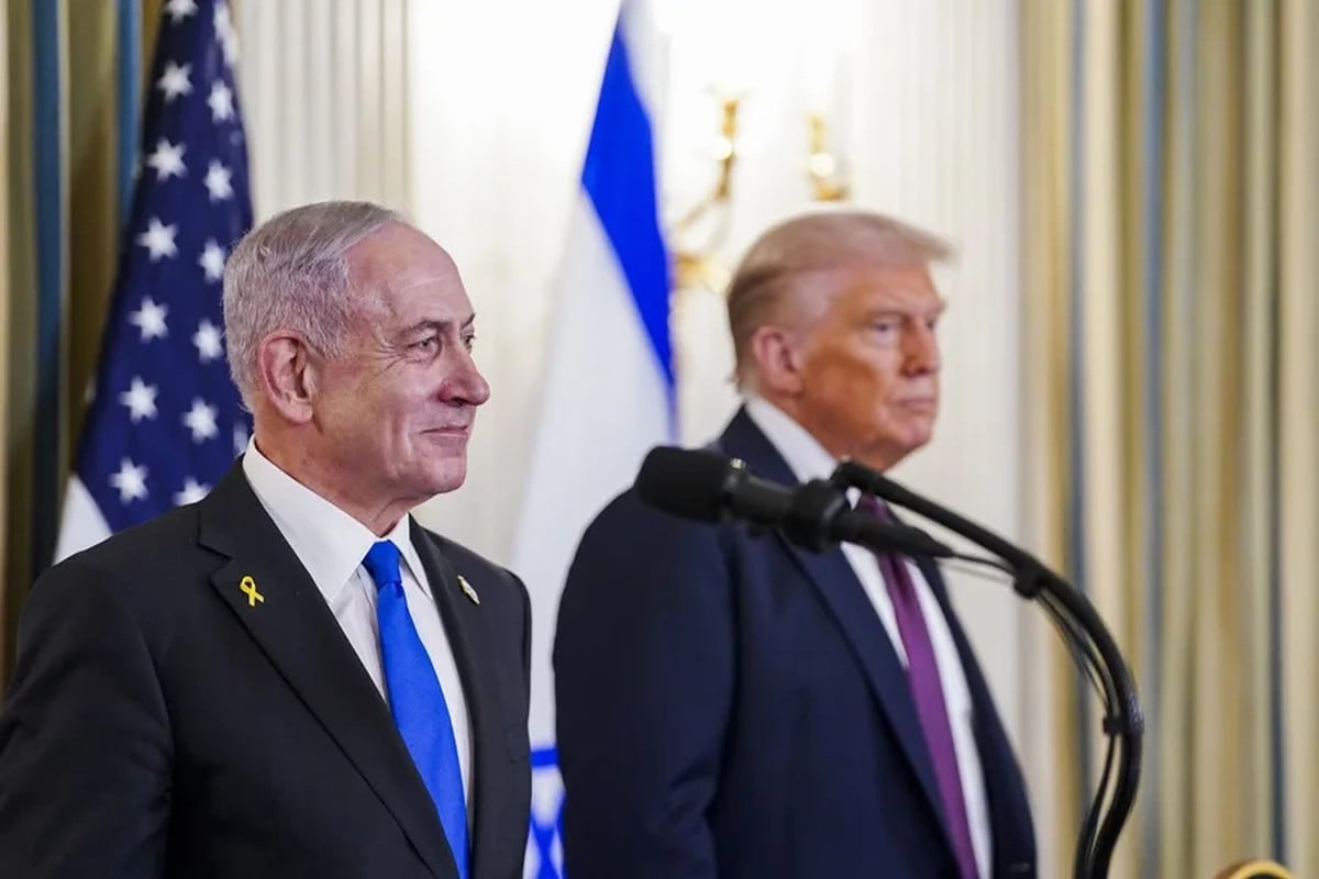 El presidente de Estados Unidos, Donald Trump, y el primer ministro de Israel, Benjamin Netanyahu en el Comedor de Estado de la Casa Blanca en Washington D. C., EE. UU., en una fotografía de archivo. Foto: EFE/EPA/Will Oliver / POOL