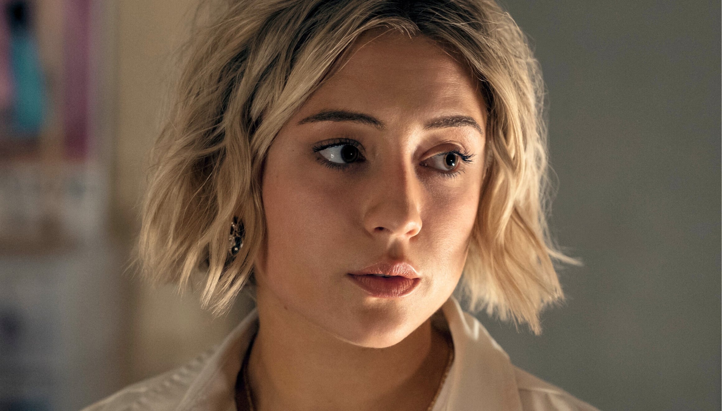 La actriz Lizze Broadway como Emma Meyer en una escena de la serie "Gen V", el spin-off de "The Boys" (Foto: Amazon MGM Studios)