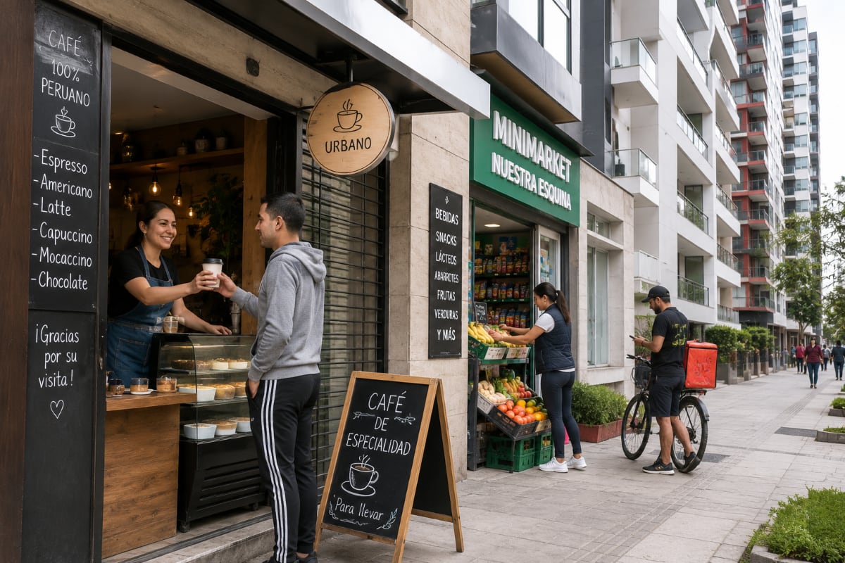 La llegada de nuevos proyectos inmobiliarios incrementa la demanda de servicios de proximidad y abre oportunidades para pequeños emprendedores en distintos distritos de Lima. Foto: Composición Gestión/ ChatGPT.
