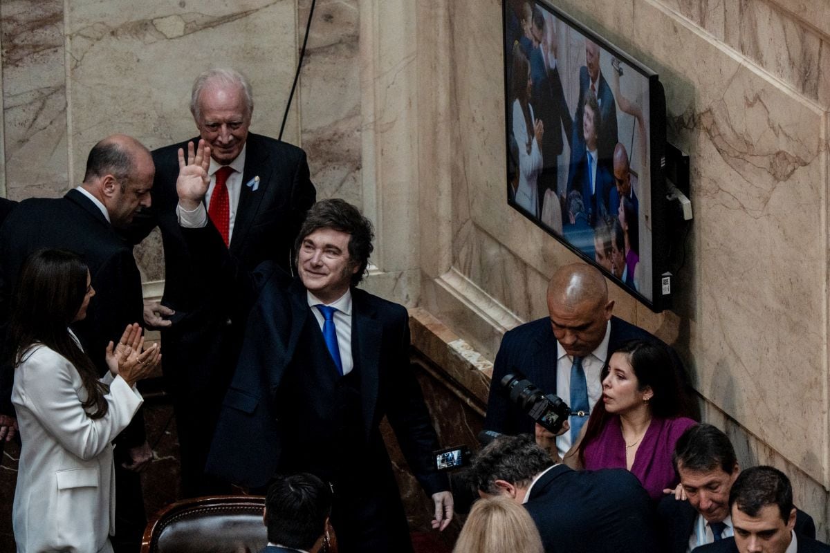 Javier Milei, presidente de Argentina, durante la sesión inaugural del Congreso Nacional en Buenos Aires, Argentina, el domingo 1 de marzo de 2026. Fotógrafo: Anita Pouchard Serra/Bloomberg