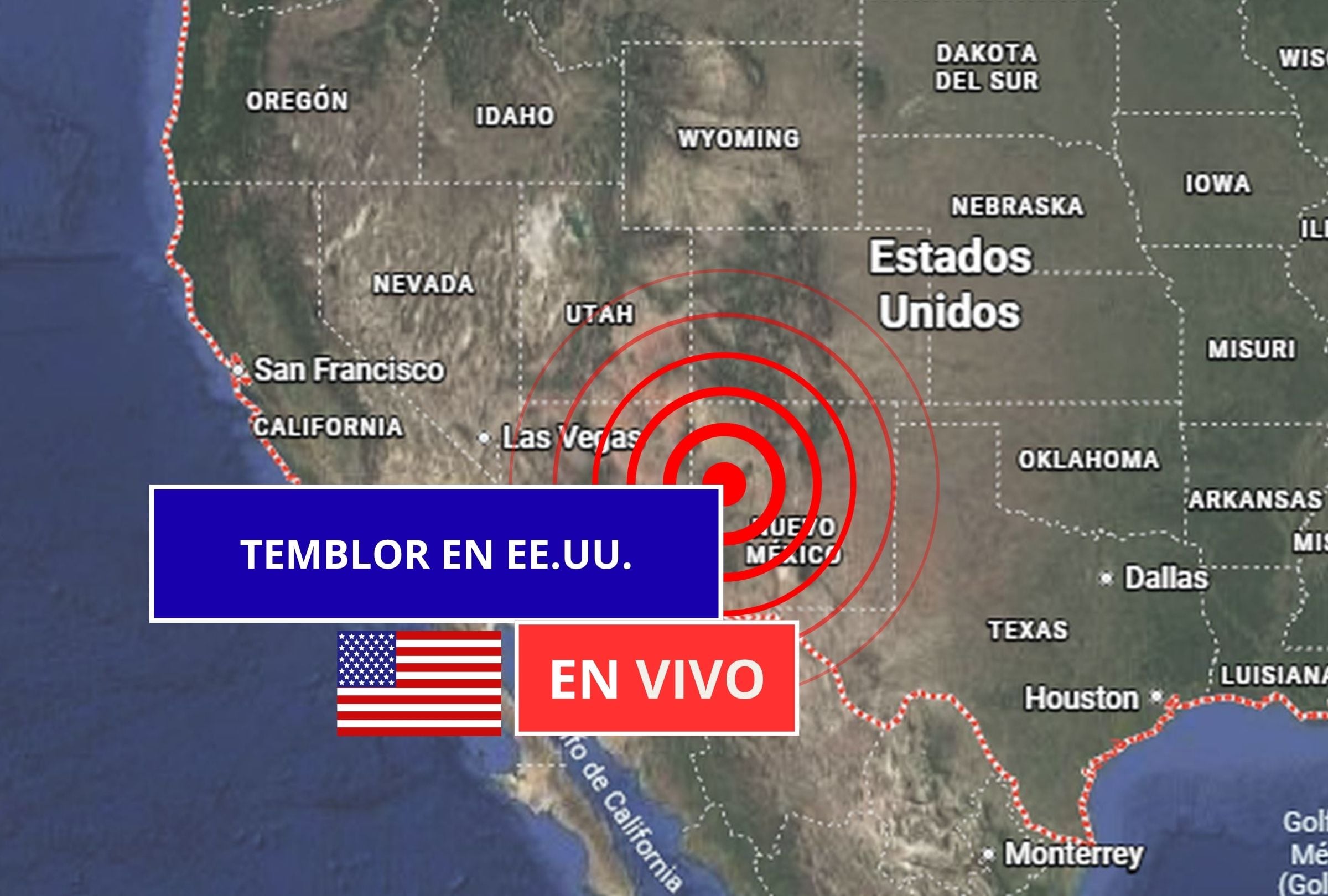 Sigue el reporte oficial del Servicio Geológico de Estados Unidos (USGS, por sus siglas en inglés) sobre los últimos temblores registrados en EE.UU. hoy, 31 de julio de 2026. (Imagen creada con foto de Google Maps para Gestión Mix)