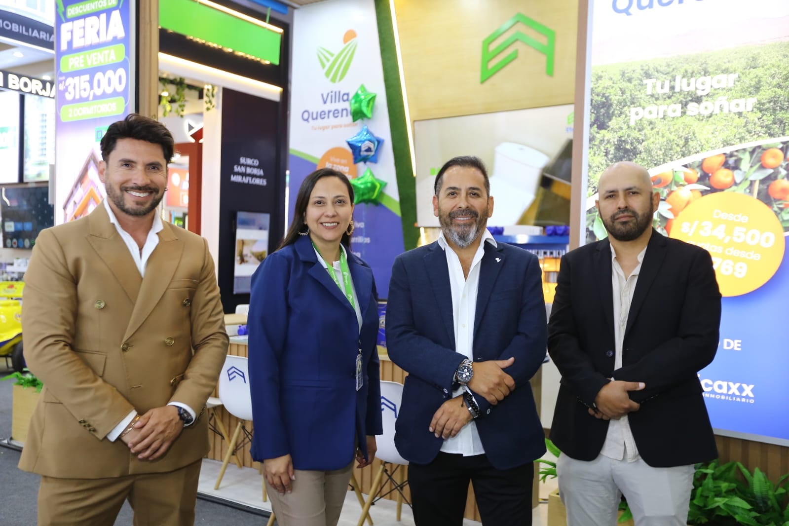 En la foto: Luis GG Rentamaxx, Betsabe Tapia Gerente General de Eficaxx, Juan Carlos Buendia CEO de Eficaxx Grupo Inmobiliario, Carlos Buendia, socio y Director de Rentamaxx