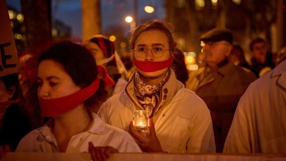 Una manifestación contra el aborto convocada en París. (Foto: Kiran Ridley / AFP)