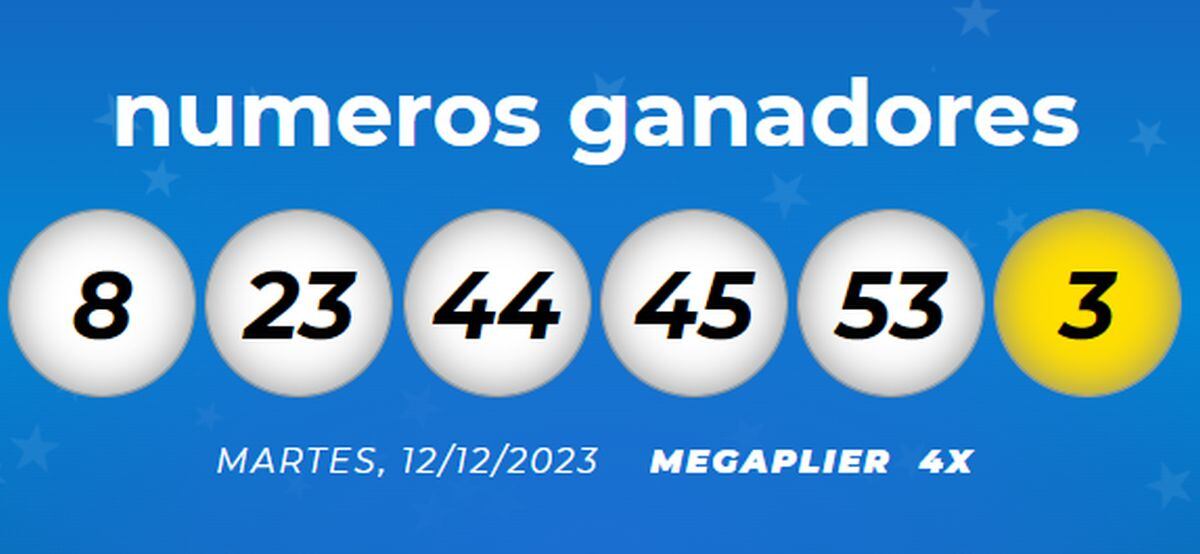 Números ganadores del 12 de diciembre (Foto: Mega Millions)