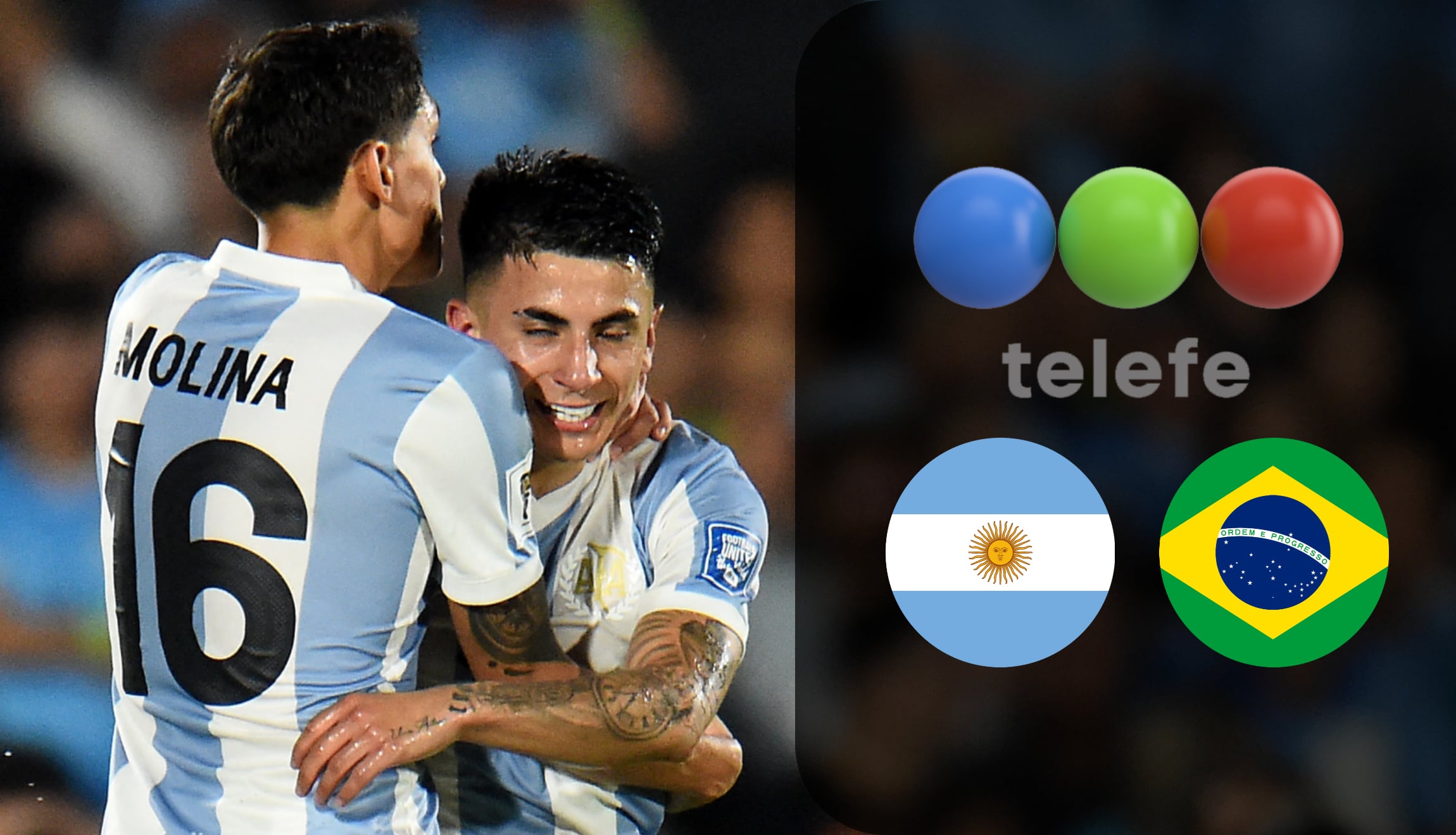 Señal de Telefe para ver el partido de Argentina vs. Brasil, en lo que será el juego más destacado de la Fecha 14 de Eliminatorias 2026. (Foto: Composición Mix)