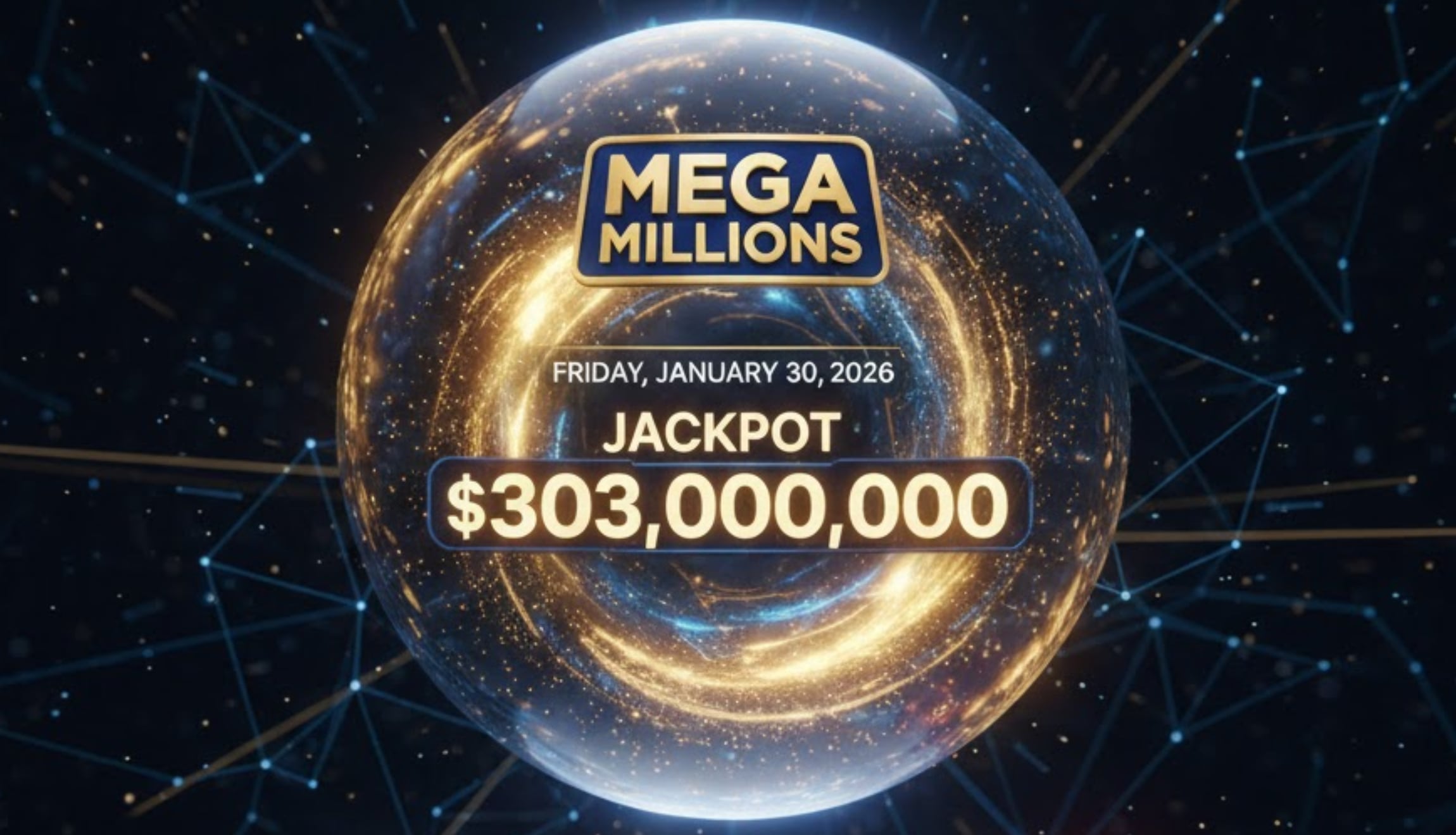Consulta cuáles son los números ganadores del Mega MIllions, para este viernes 30 de enero de 2026, con un jackpot de 303 millones de dólares. (Foto: Imagen creada por Gestión Mix utilizando la IA de Gemini)