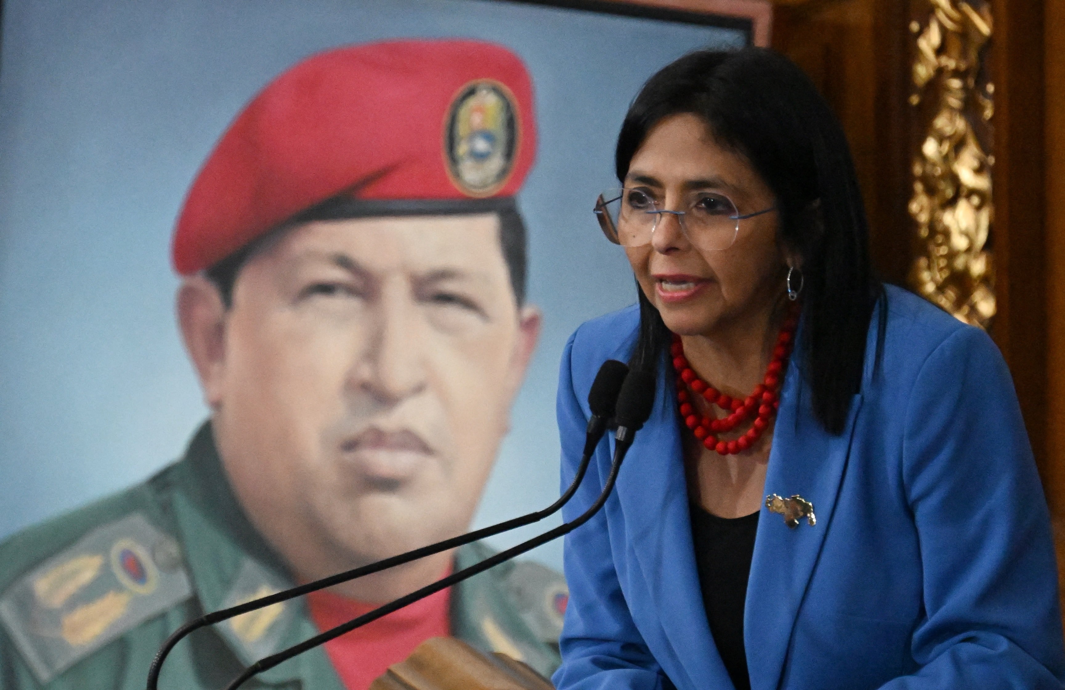La vicepresidenta de Venezuela, Delcy Rodríguez. (Foto de JUAN BARRETO / AFP).
