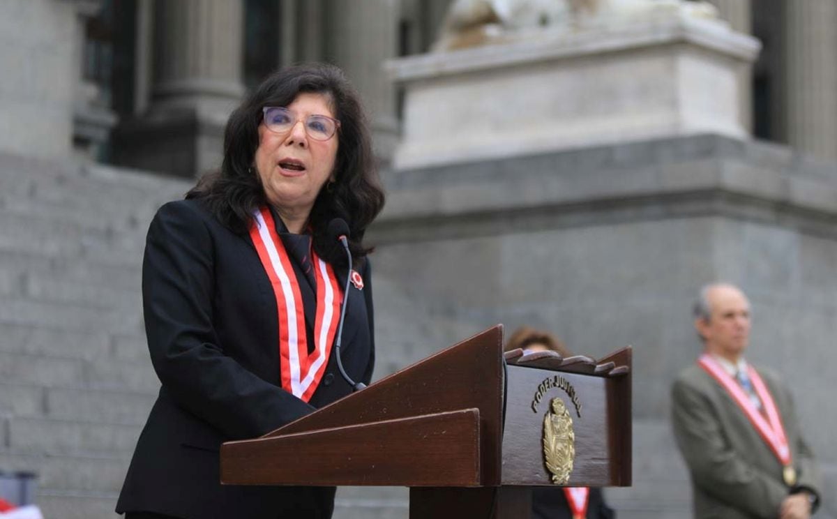 Janet Tello, presidenta del Poder Judicial, cuestionó las declaraciones de Keiko Fujimori ante la ONU. Foto: Poder Judicial.
