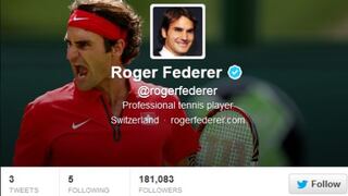 Roger Federer debuta en Twitter