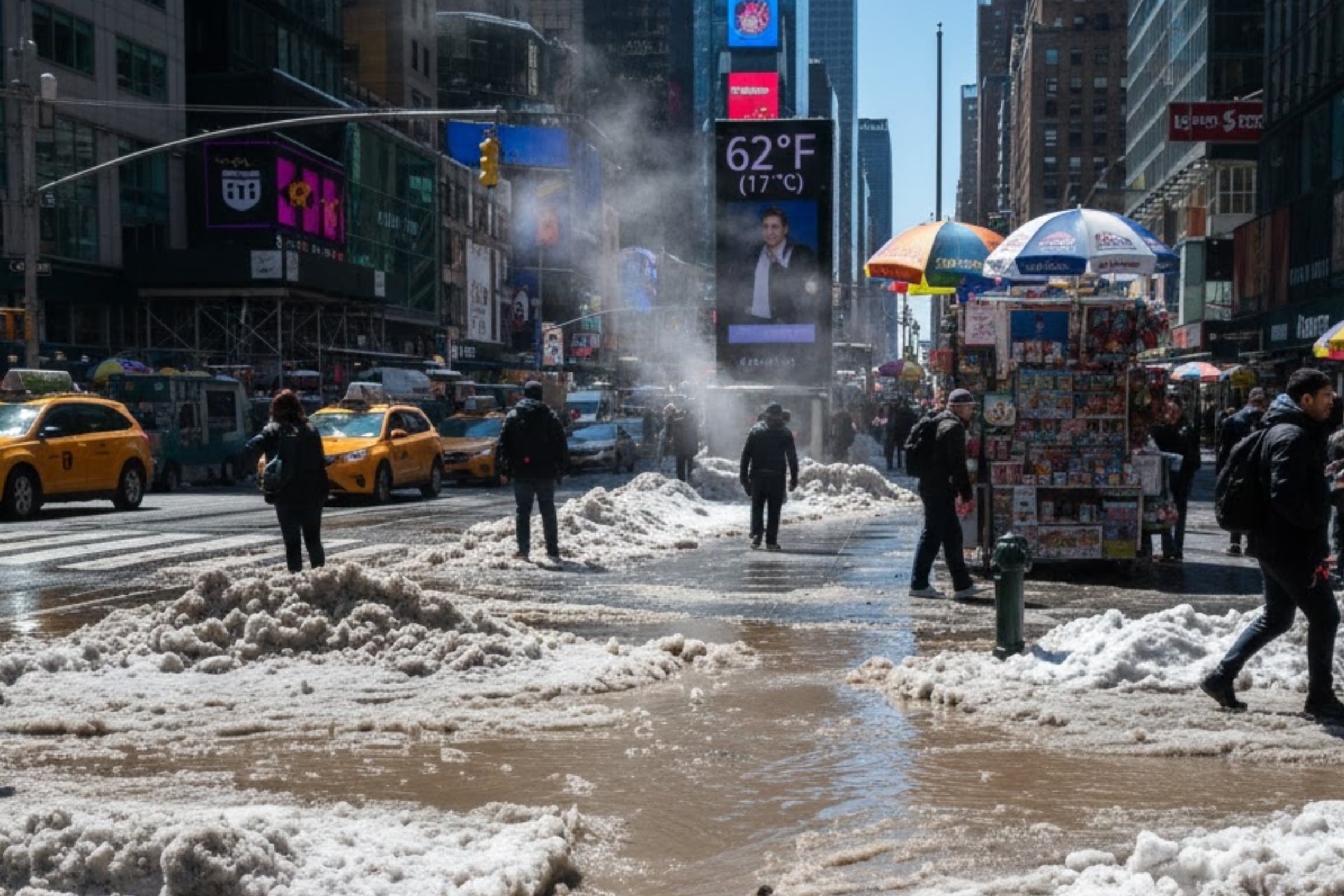 Ante el incremento progresivo de temperaturas para este cierre de semana, las acumulaciones de nieve comenzarán a derretirse. (Crédito: Imagen referencial creada por El Comercio MAG usando la IA de Gemini)