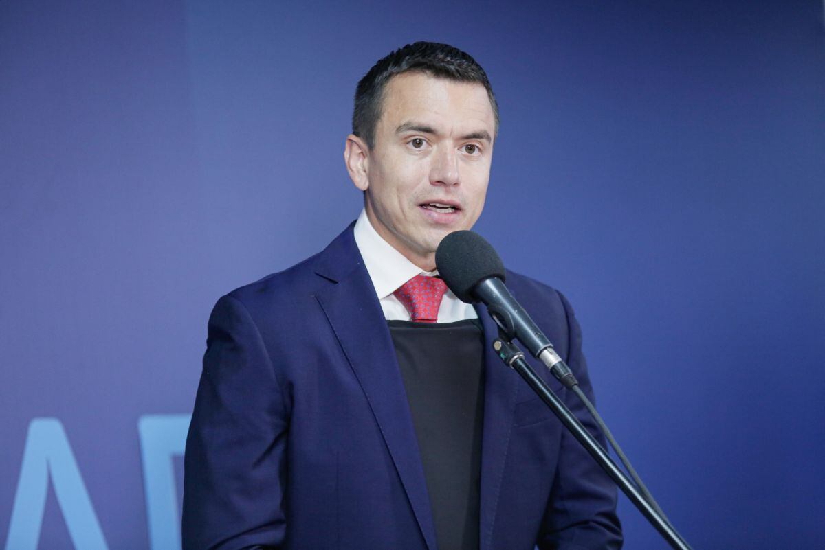 Daniel Noboa se lanzó a la carrera presidencial, presentándose como un líder promercado, de centroizquierda y duro con la delincuencia. (Foto: Bloomberg)