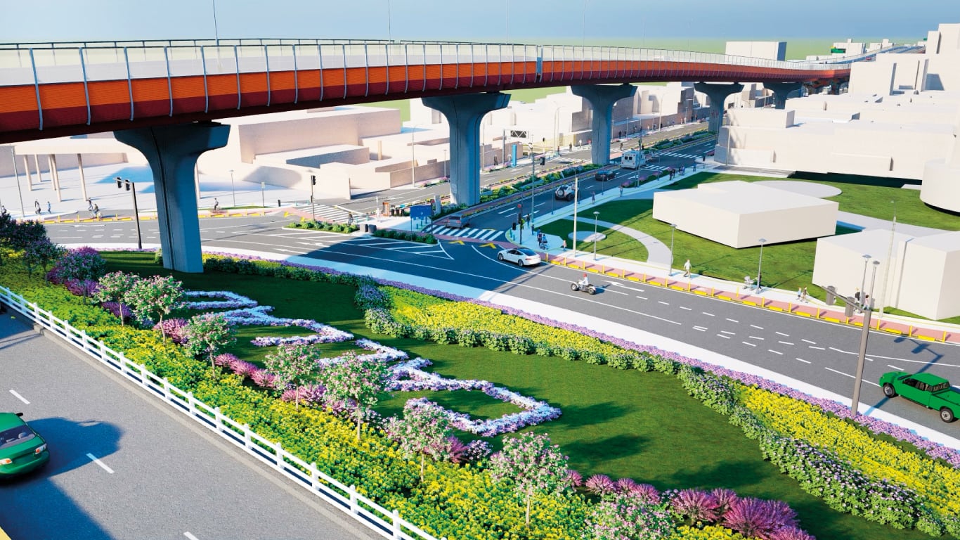 La Vía Expresa Santa Rosa comprende la construcción de una vía elevada de aproximadamente 4 kilómetros, que iniciará en la Costa Verde y recorrerá las avenidas Juan Pablo II y Santa Rosa. Foto: PMO Vías.