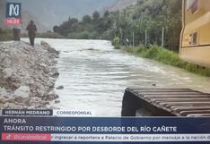 Desborde del río Cañete interrumpe el tránsito en la carretera Cañete-Yauyos