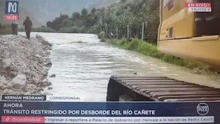 Desborde del río Cañete interrumpe el tránsito en la carretera Cañete-Yauyos