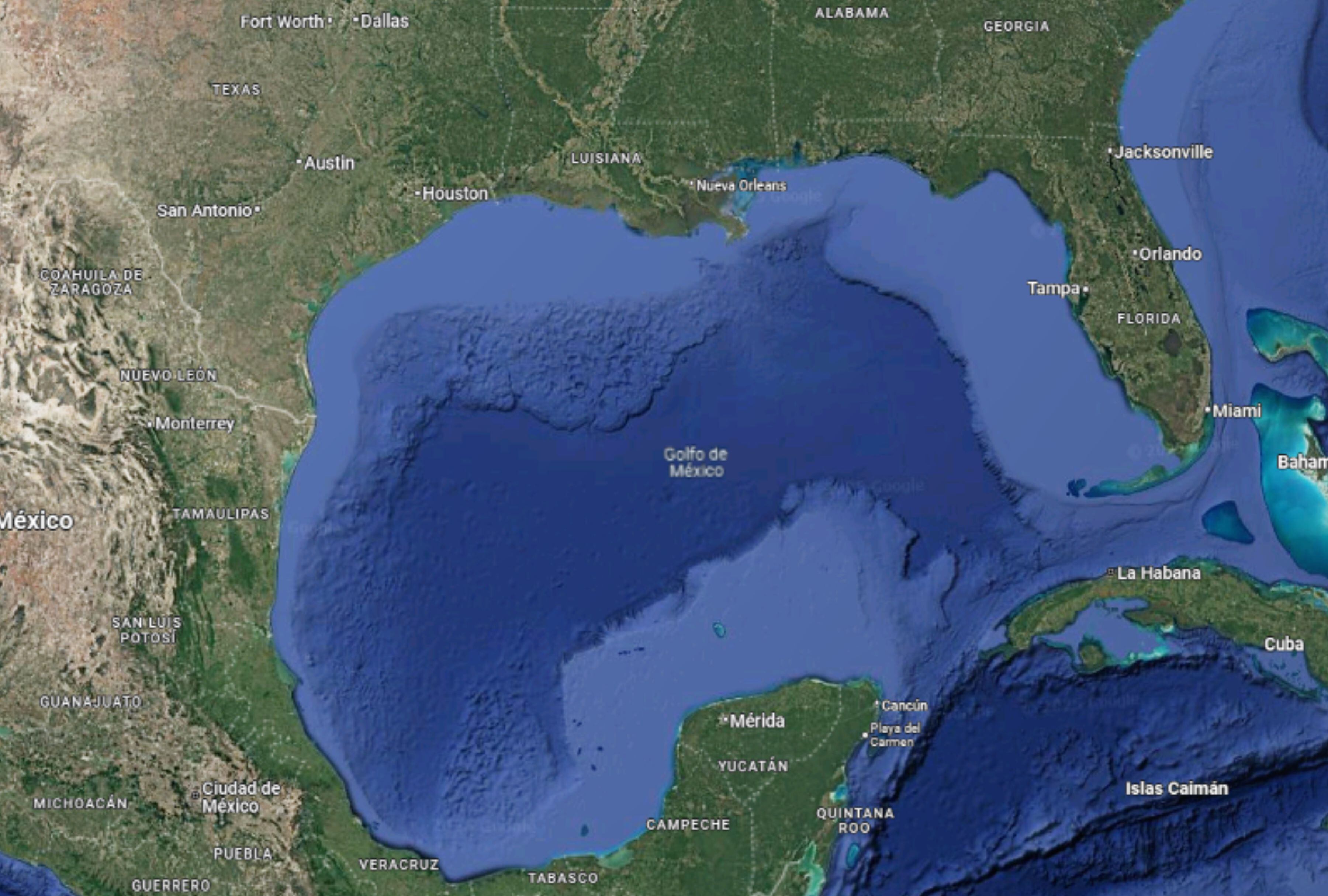 El Golfo de México sigue llamándose de esa manera en Google Maps. (Foto: Captura Google)