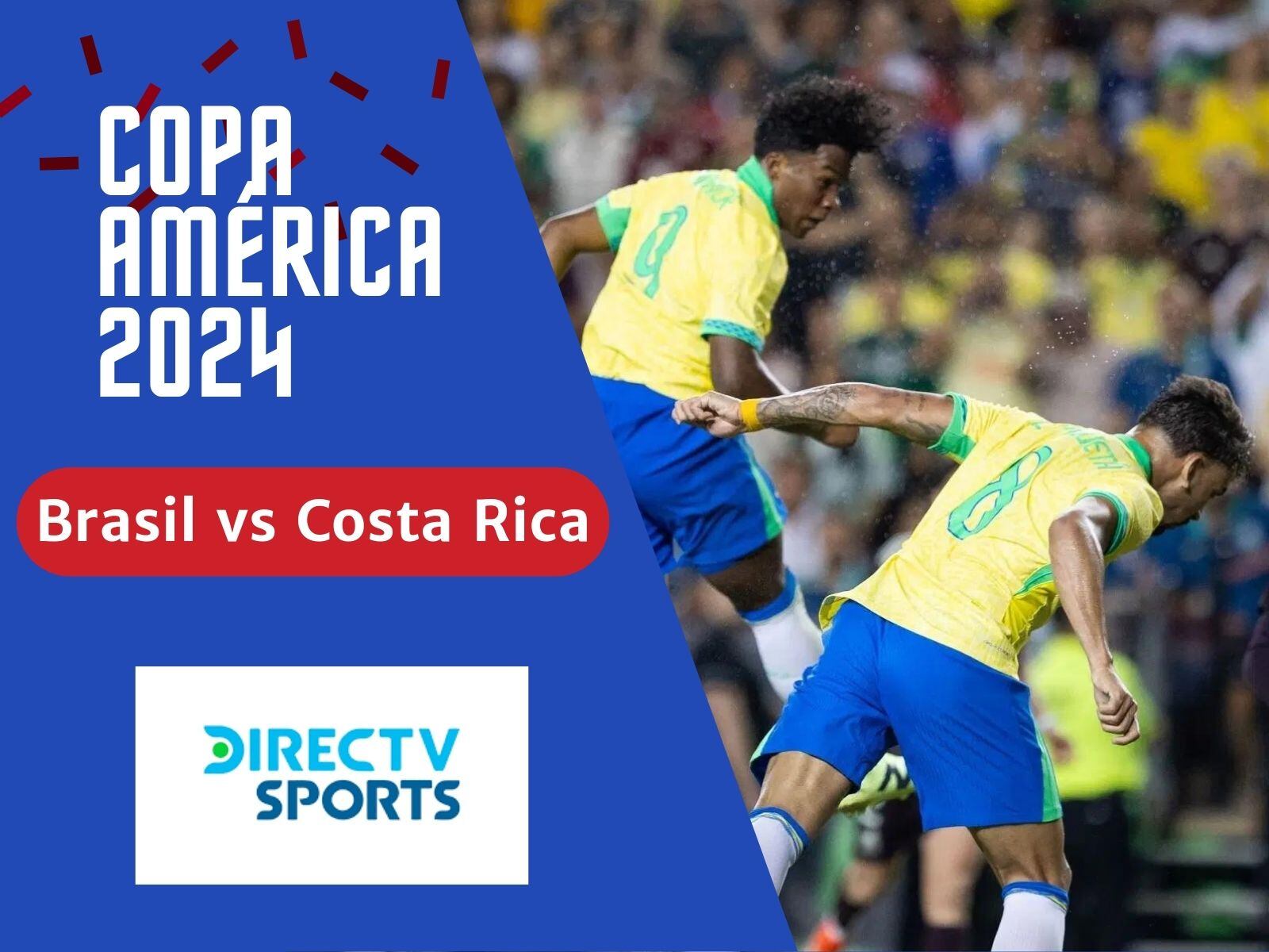 Señal de DirecTV Sports para mirar el partido Brasil vs. Costa Rica por la Copa América 2024 | Foto: Conmebol/ Composición Mix