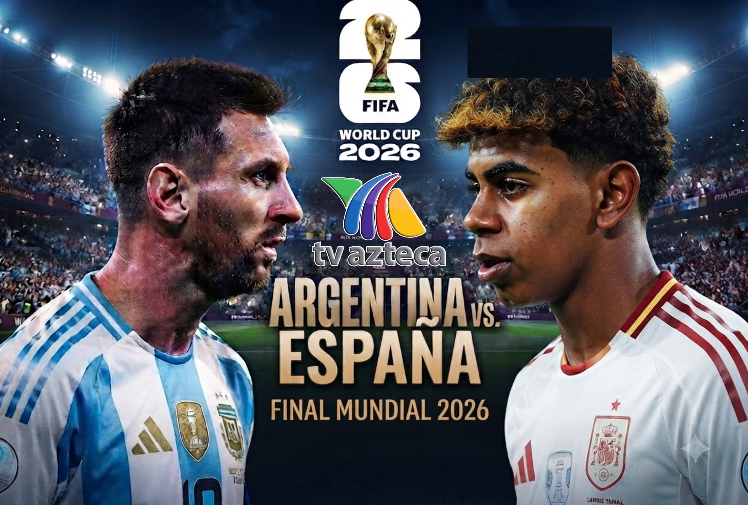 EAST RUTHERFORD, NUEVA YORK, (ESTADOS UNIDOS), 19/07/2026.- TV Azteca transmitirá EN VIVO la final del Mundial entre España vs. Argentina hoy domingo 19 de julio desde el MetLife Stadium, Nueva York (Nueva Jersey), Estados Unidos. FOTO: Imagen creada por Gemini.