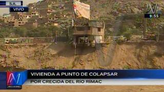 Río Rímac a punto de destruir vivienda en San Juan de Lurigancho