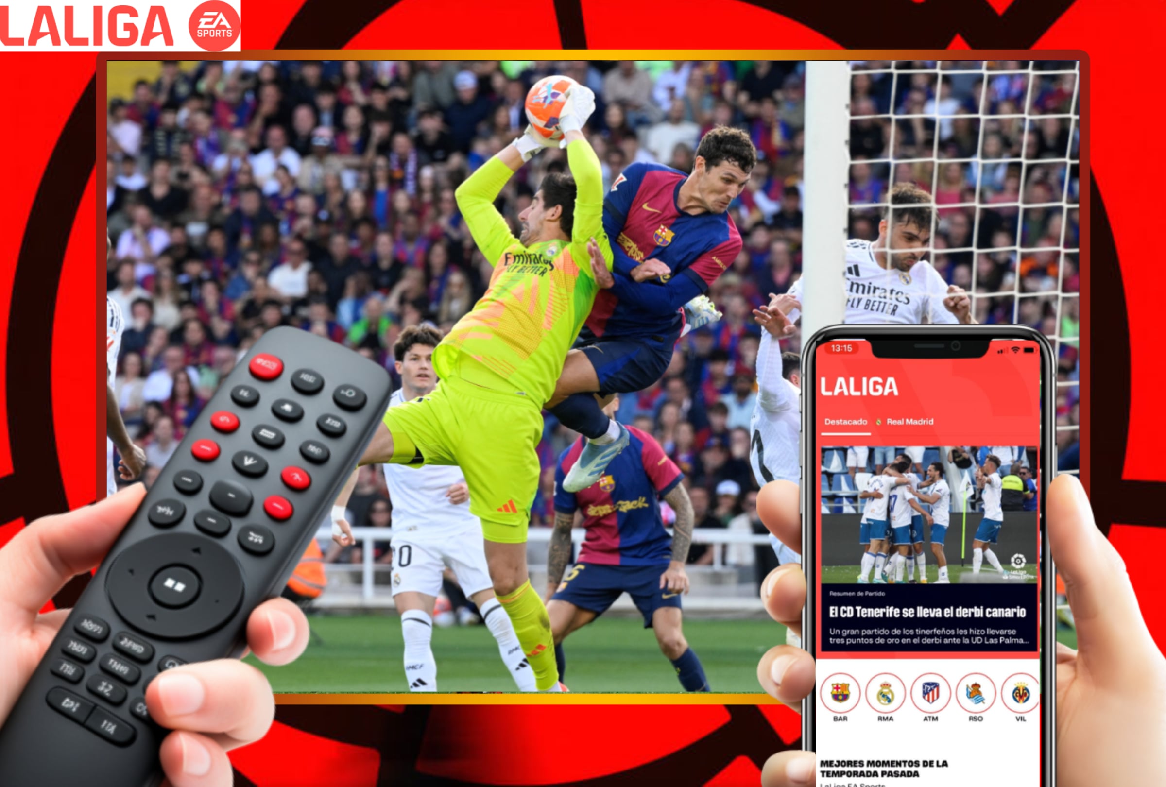 BARCELONA, CATALUÑA (ESPAÑA), 10/05/2026.- Consulta los canales de televisión y servicios streaming para seguir el clásico FC Barcelona vs. Real Madrid este domingo 20 de mayo por la Jornada 35 de LaLiga EA Sports 2025-26 desde el estadio Spotify Camp Nou de Barcelona, España. FOTO DE JOSEP LAGO PARA AFP