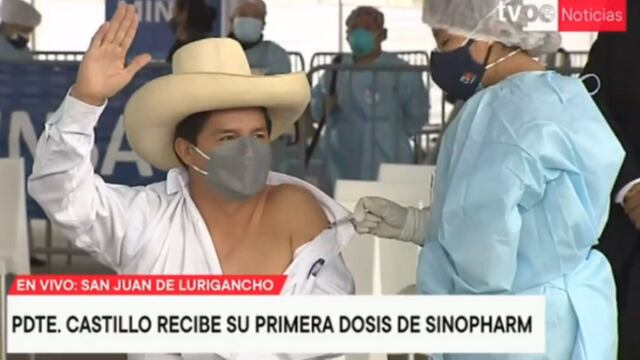 Presidente Castillo recibió primera dosis de vacuna Sinopharm contra el COVID-19