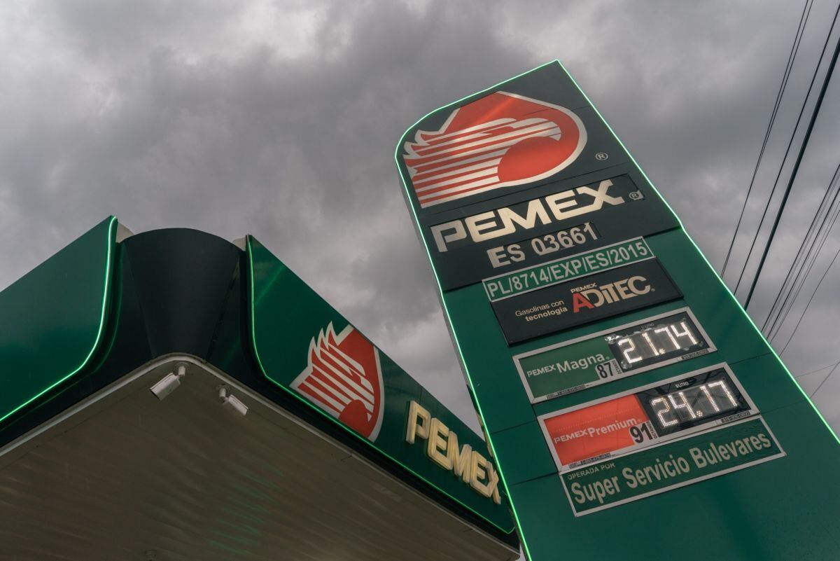 Fuel prices at a Petroleos Mexicanos gas station in Naucalpan, Mexico State, Mexico, on Saturday, Aug. 13, 2022.