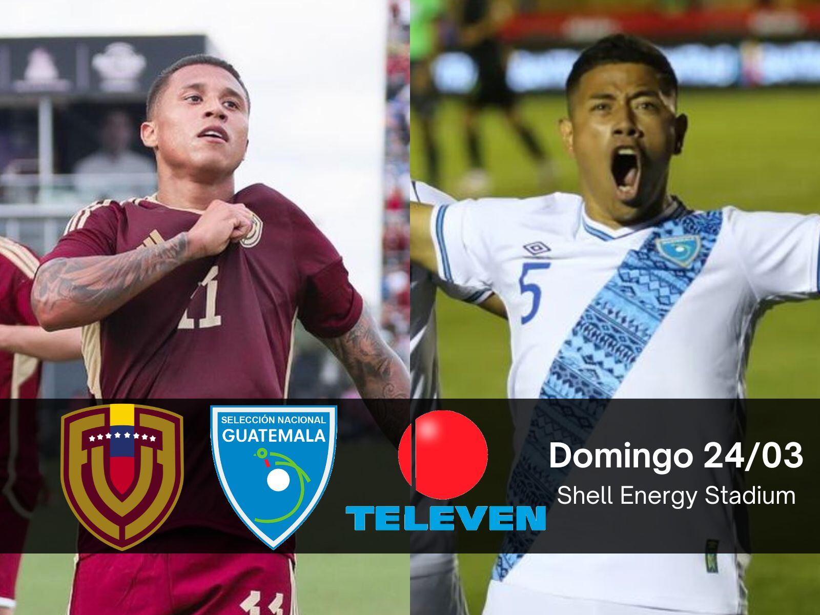 No te pierdas ni un instante del Venezuela vs. Guatemala por Televen en vivo por TV y online. Accede a toda la información y disfruta del partido amistoso internacional por fecha FIFA. | Crédito: @ / @fedefutguate / Instagram / Composición Mix