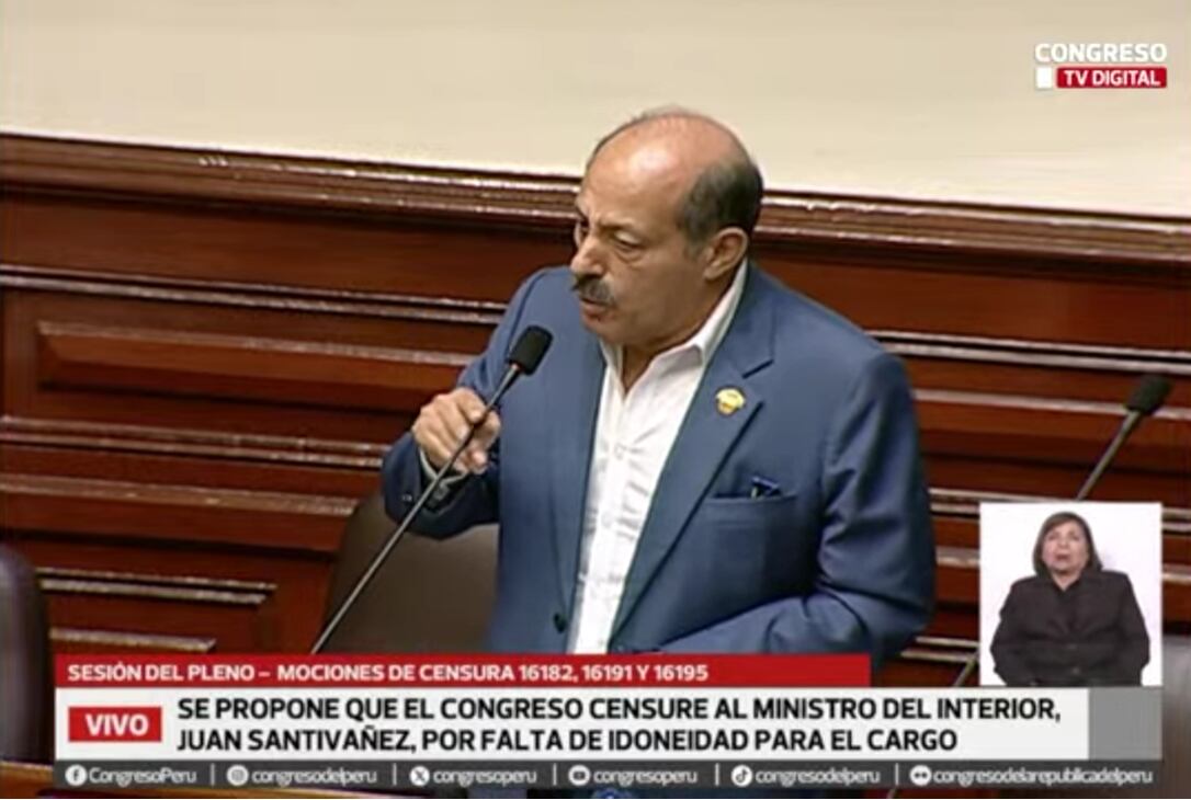 Héctor Valer, en su intervención en el Pleno del Congreso.