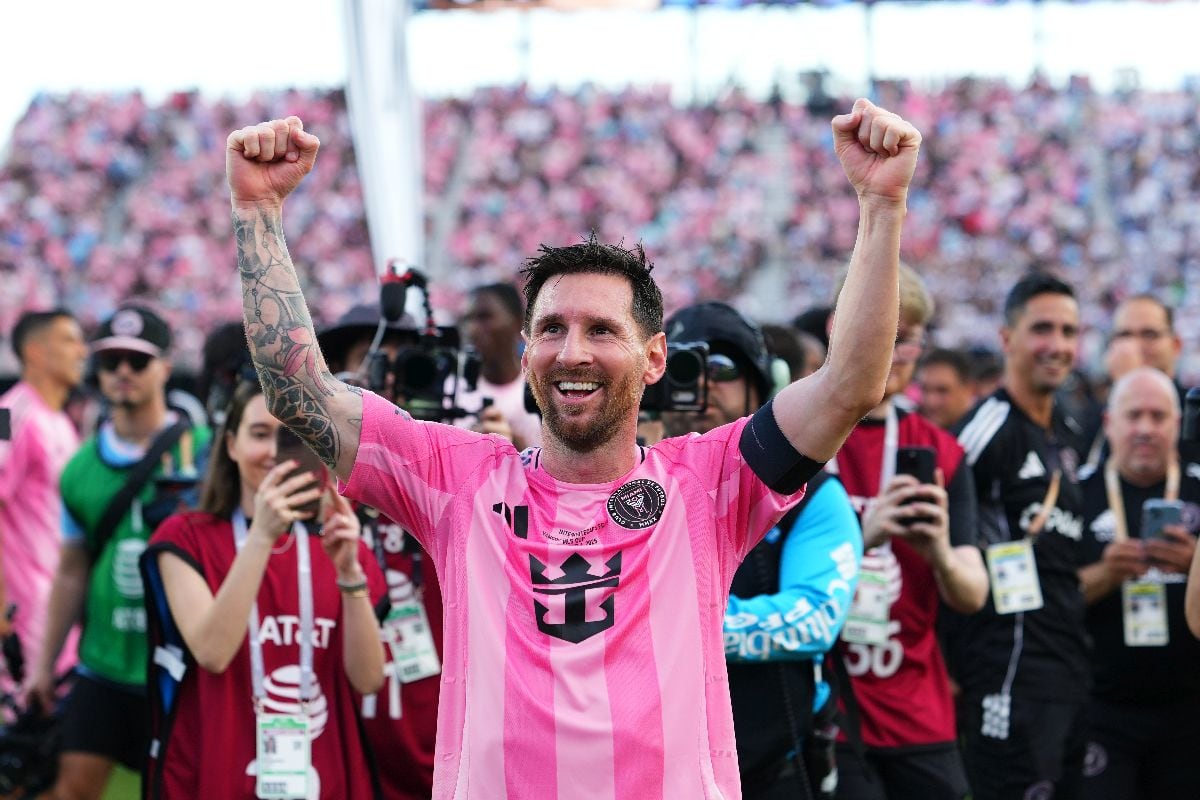 Lionel Messi celebrando con el Inter Miami.