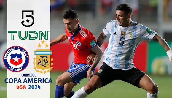 Canal 5 y TUDN EN VIVO, cómo ver aquí GRATIS el duelo entre Chilve vs Argentina por la Copa América 2024.| Foto: Composición Mix