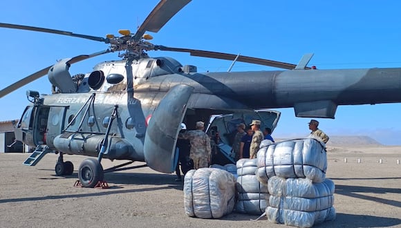 Ministerio de Defensa, a través de las Fuerzas Armadas, desplegó aeronaves y su personal para atender a la población afectada tras el sismo de 7 grados de magnitud en Arequipa. (Foto: Andina)