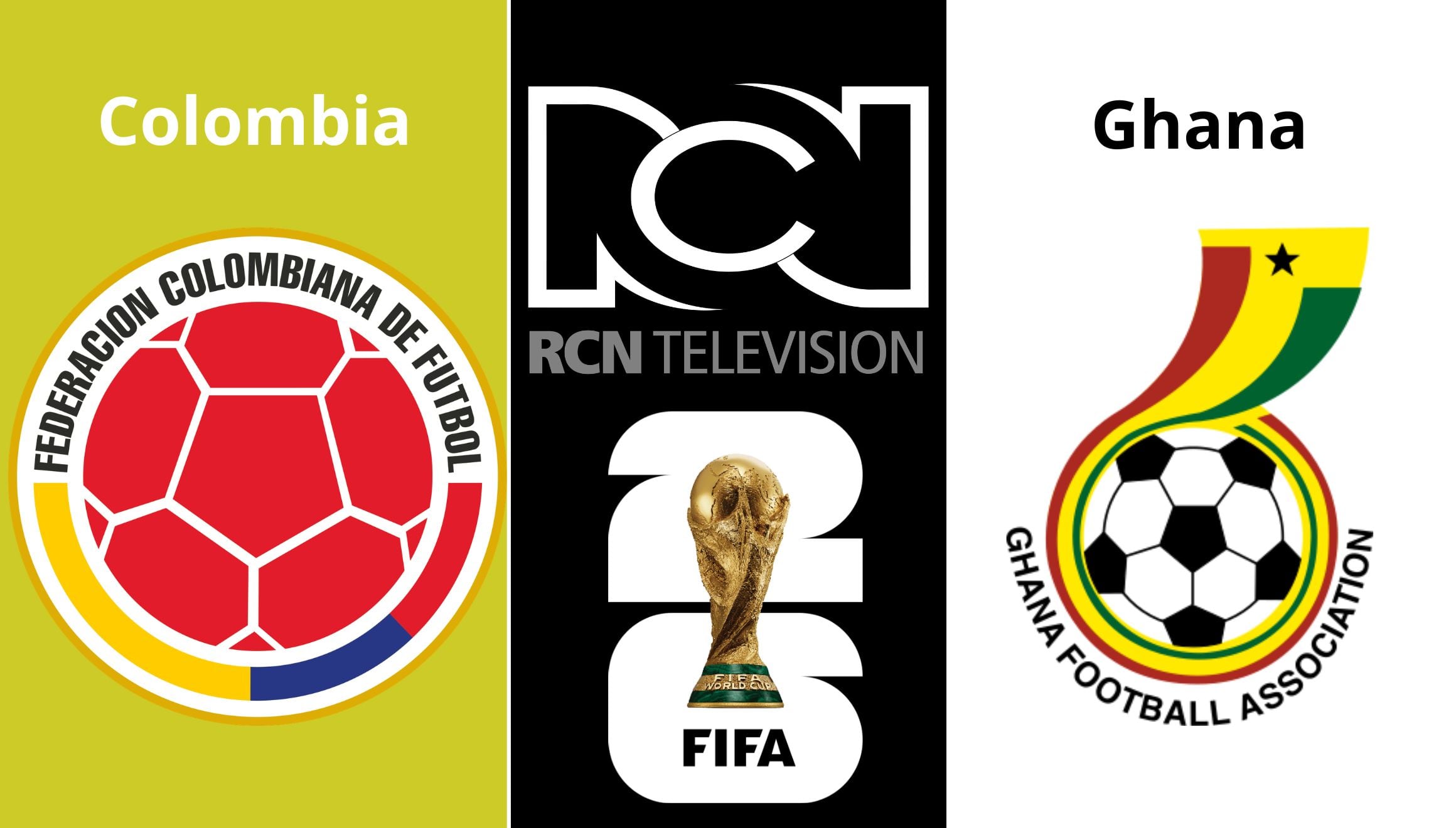 RCN Televisión transmite el partido Colombia vs. Ghana EN VIVO y EN DIRECTO HOY 3 de julio por los 16vos de final de la Copa Mundial 2026 en Kansas City. (Foto: Composición Gestión Mix)