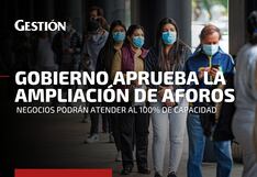 Ampliación del aforo al 100%: Gobierno aprueba esta medida y negocios podrán operar con toda su capacidad