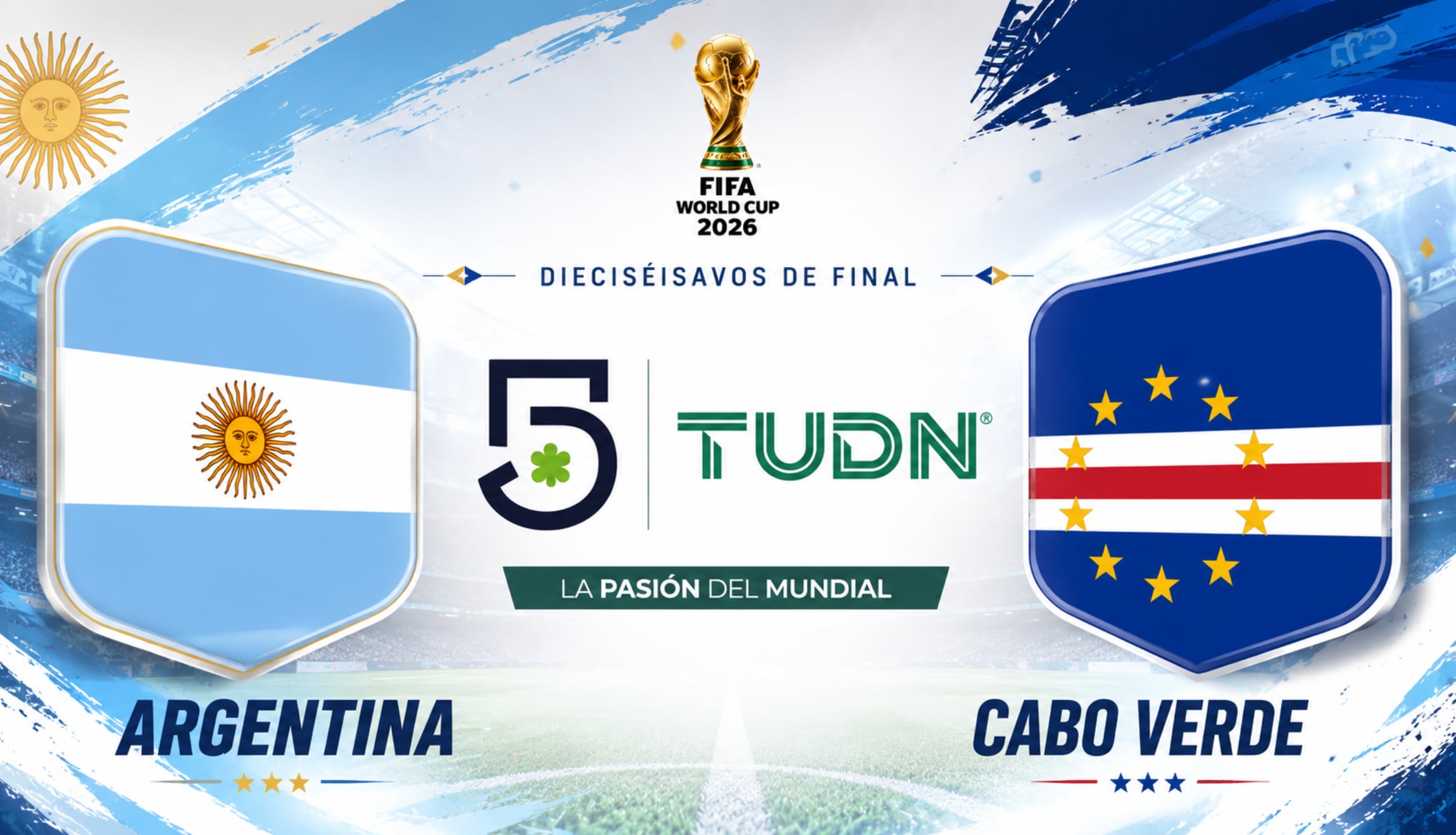 Señal abierta de Canal 5 y TUDN para ver desde México el juego de Argentina vs. Cabo Verde, por dieciseisavos de final del Mundial 2026, este viernes 3 de julio. (Foto: Imagen creada por Gestión Mix utilizando la IA de Chat GPT)