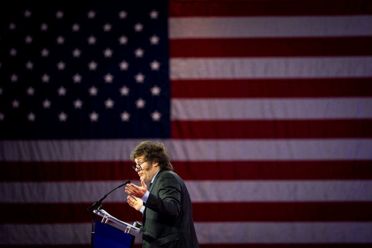 Javier Milei, presidente de Argentina, habla durante la Conferencia de Acción Política Conservadora (CPAC) en Maryland el 24 de febrero de 2024.