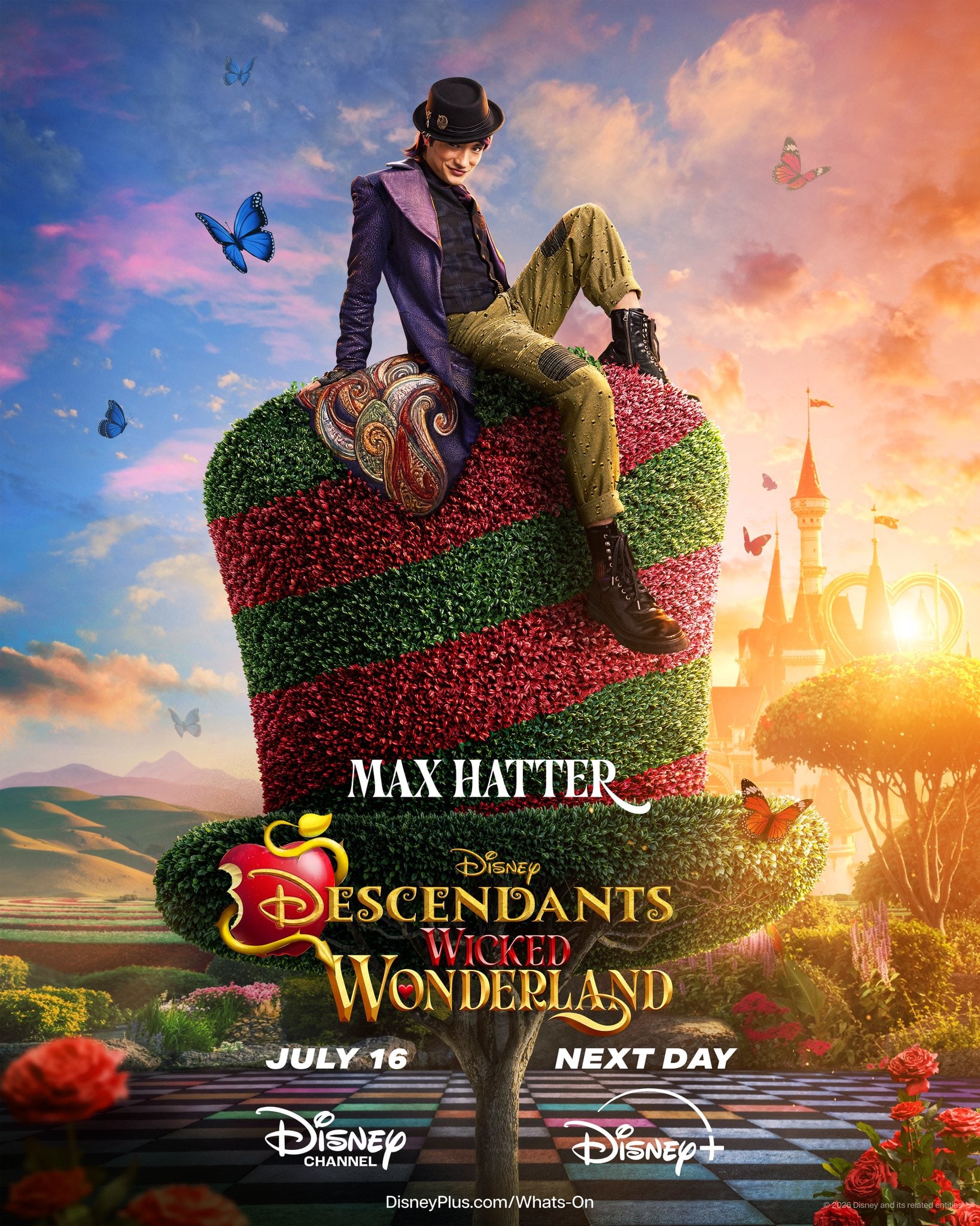 Brendon Tremblay como Max Hatter en la película "Descendants: Wicked Wonderland" (Foto: Suzanne Todd Productions / Disney Channel)
