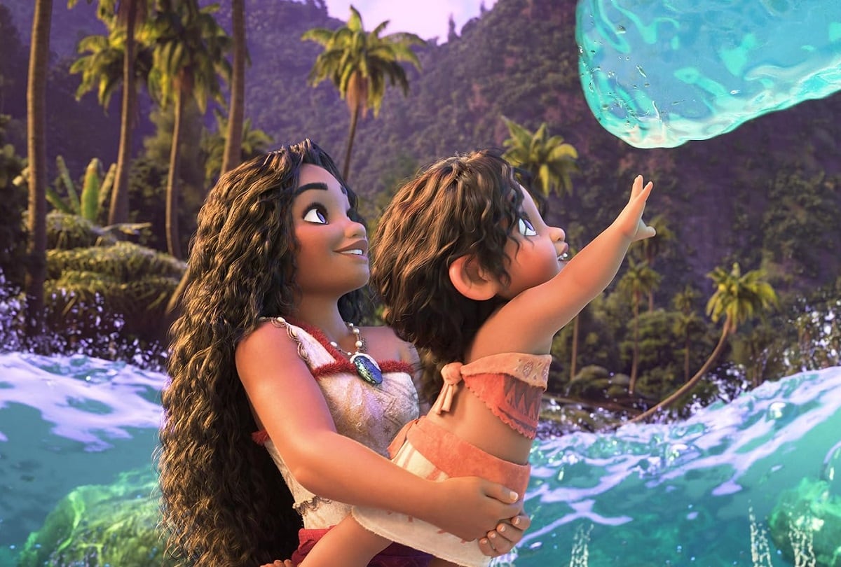 Moana (Auli'i Cravalho) junto a su hermana pequeña Simea (Khaleesi Lambert-Tsuda) en la película animada "Moana 2" (Foto: Walt Disney Studios Motion Pictures)